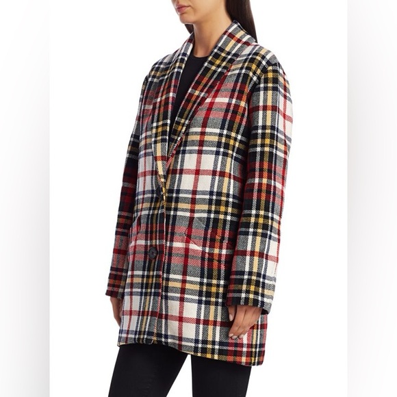 DEREK LAM 10 CROSBY Plaid Cocoon Coat - Picture 3 of 17